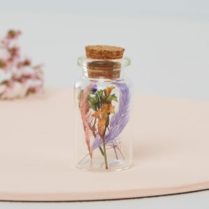 Dried Flower Bouquet Bottle, Valentines Day Gift, Keepsake Message Gift For Her, Personalised Bottle Dried Flower Arrangement image 4