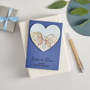 45. Saphir Hochzeitstag Blaue Grußkarte Karte für ein Paar Luxuskarte für Frau oder Ehemann Bild 2