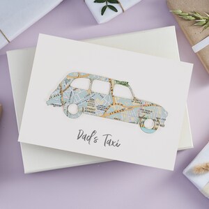 Custom map location London Taxi card personalised birthday card father's day card card for dad image 2