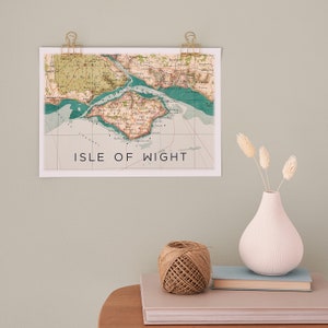 Isle Of Wight Map, Isle Of Wight Poster Print, Isle Of Wight Wall Art, Wall Art Decor, gallery Wall Art, UK Holiday Gift, Travel Map Print image 3