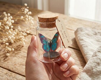 Mother's Day Gift, Butterfly Message Bottle, For Mum, Keepsake For Her, Personalised Ornament