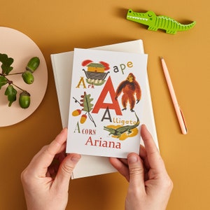 Carte d’anniversaire pour enfants - vintage Alphabet Design Personnalisé Carte de vœux pour enfants - Carte d’anniversaire pour enfants