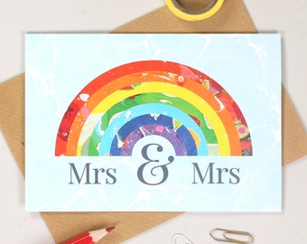 LGBTQ Valentines Day Card, Gay Marriage greetings Card,  Gay Wedding Card, Gay Pride Rainbow card, Lesbian Valentine's Card