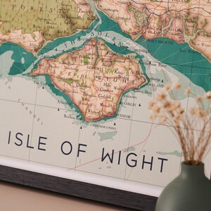 Isle Of Wight Map, Isle Of Wight Poster Print, Isle Of Wight Wall Art, Wall Art Decor, gallery Wall Art, UK Holiday Gift, Travel Map Print image 2
