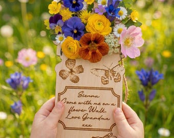 Flower Walk Collecting Gift, Outdoor Activity gift for Kids, Personalised Nature Crafting Gift