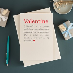 Valentine Definition greetings card - Romantic love Greetings card, Valentines Card for Him, Anniversary Card for Husband