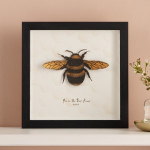 Honey Bee Framed Wall Art - Personalized Honey Bee Wall Art - 3D Papercut Framed Gift - Bombus - Bumble bee art