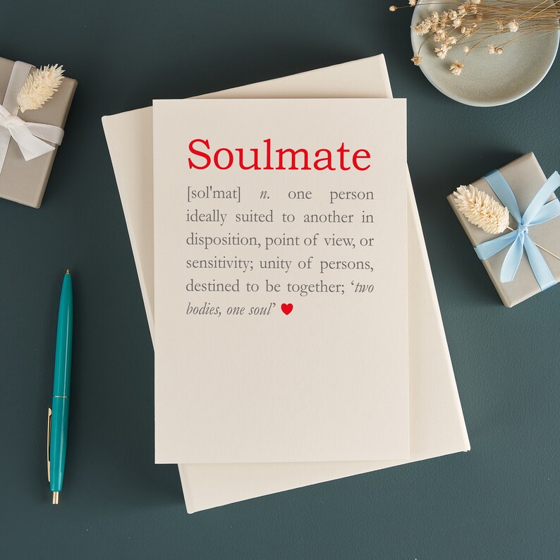 Artery8 Valentinstagskarte „Soulmate“ – Bauhaus-Design, 17,5x12,5 Cm, Hochwertiger Karton, Mit Umschlag