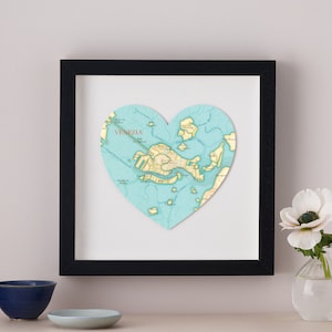 Venedig Karte Herz Print Verlobungsgeschenk, personalisierte Karte Wandkunst, Valentinstag Geschenk, romantisches Geschenk für ein Paar