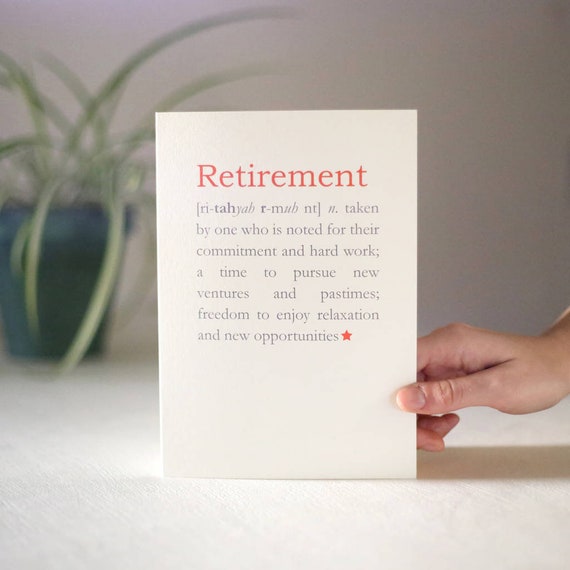 Carte De Vœux De Definition De La Retraite Felicitations Etsy France Carte De Vœux De Definition De La Retraite Felicitations Etsy France