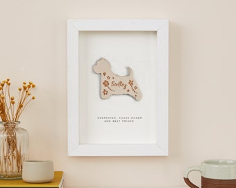 Custom Dog Breed Wall Art Gift, Gallery Wall Dog Print, Personalised 3D Artwork, Luxury Personalised Gift For A Couple