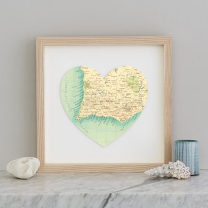 Algarve Portugal Karte, Algarve Karte Herz, Hochzeitsjubiläum Print Geschenk, personalisiertes Jahrestagsgeschenk für ein Paar