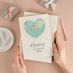 Card for Mom, You Are My World Mother's day greetings card, Personalized Mother's day card, Mum Mom Grandma Granny card