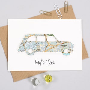 Custom map location London Taxi card personalised birthday card father's day card card for dad image 3