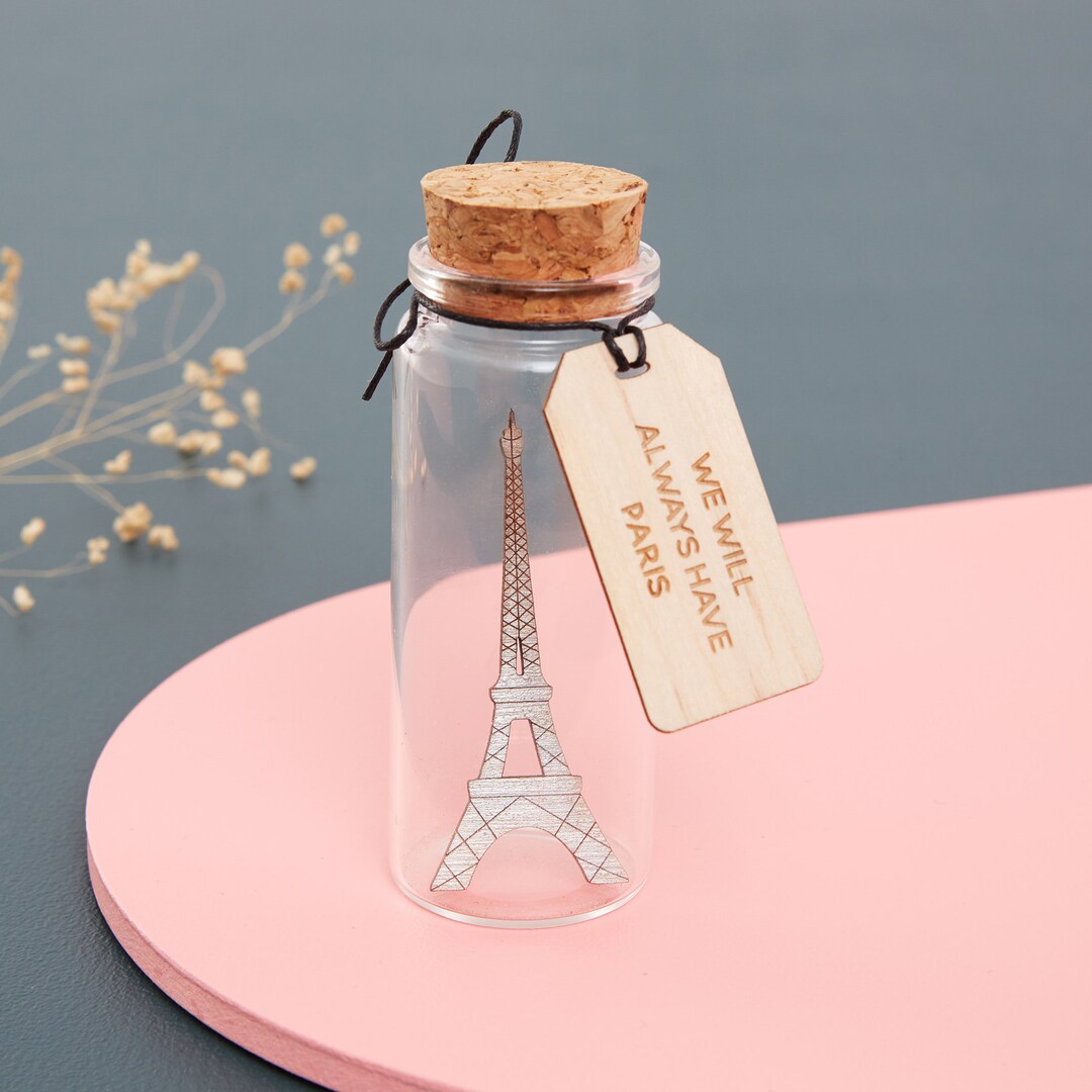Eiffel Tower Paris, Message Bottle Keepsake Gift, Paris France Landmark