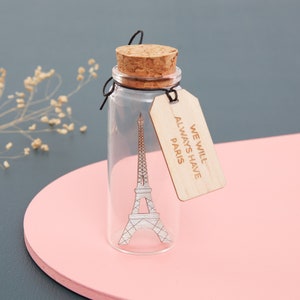 Eiffel Tower Paris, Message Bottle Keepsake Gift, Paris France Landmark Travel Gift, Engagement Gift, Romantic Gift For Men Message Bottle,