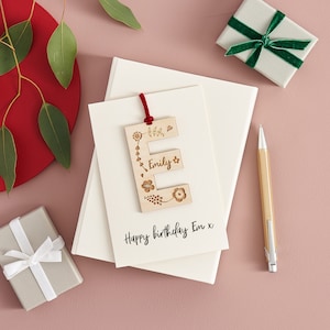 Cartão de primeiro aniversário - Cartão de lembrança com letras personalizadas - Cartão de aniversário personalizado - Cartão de primeiro aniversário - Cartão de aniversário infantil