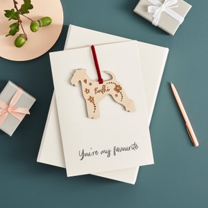 Custom shape pet dog keepsake card - personalised card from the dog - nordic charm style