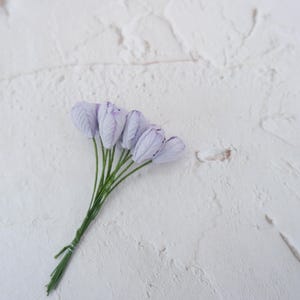 Light lavender paper tulips, mini purple paper flowers (Design B)