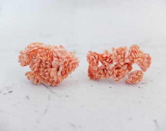 20 10mm peachy orange paper gypsophila, 1 cm peach paper baby's breath, peach paper flowers, paper flowers