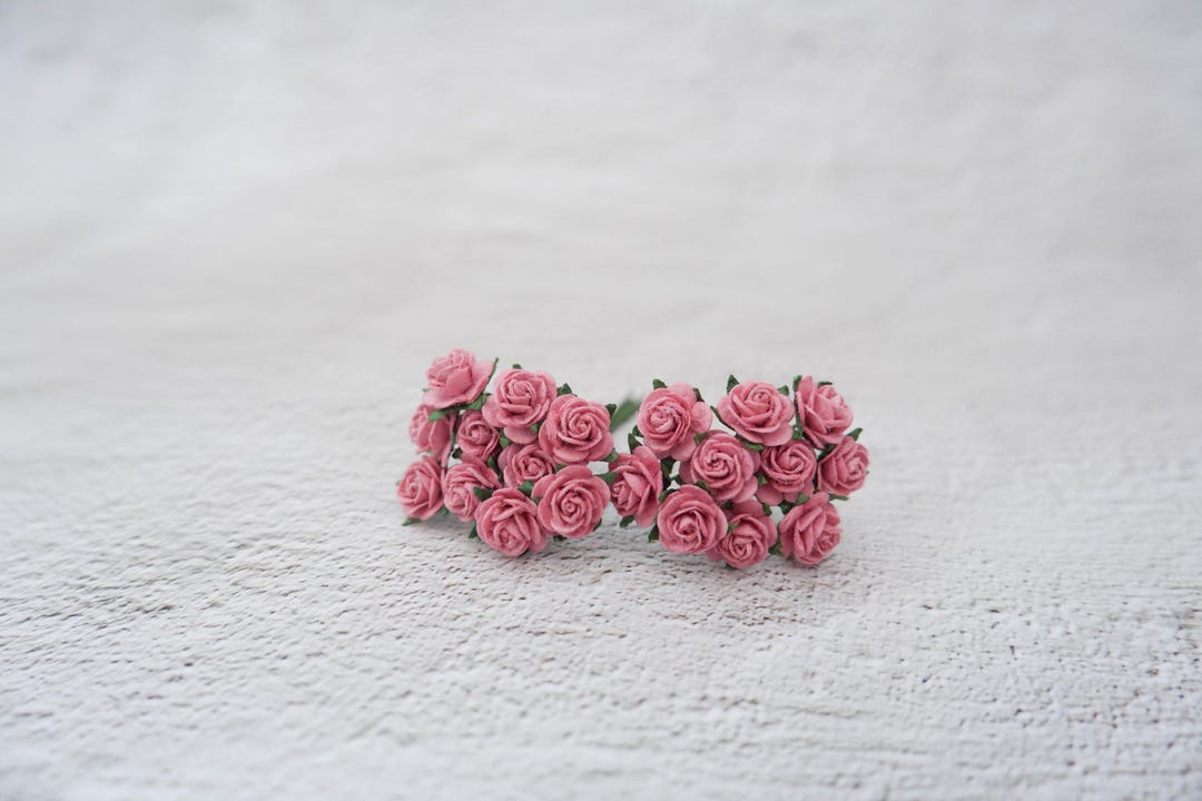 Pink And Raspberry Pink Roses 20 Rose, 10mm Raspberry Pink Paper Roses, 1 Cm Paper Flower - Etsy