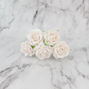 Rose di carta bianca morbida, 5 4,5 cm rosa di carta bianca, 45 mm (Design B)