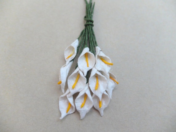 10 white paper calla lily white paper flowers calla lily paper flower
