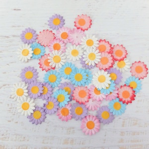 50 20mm paper assorted colors embellishment, 2 cm mix colors die cuts flowers daisies