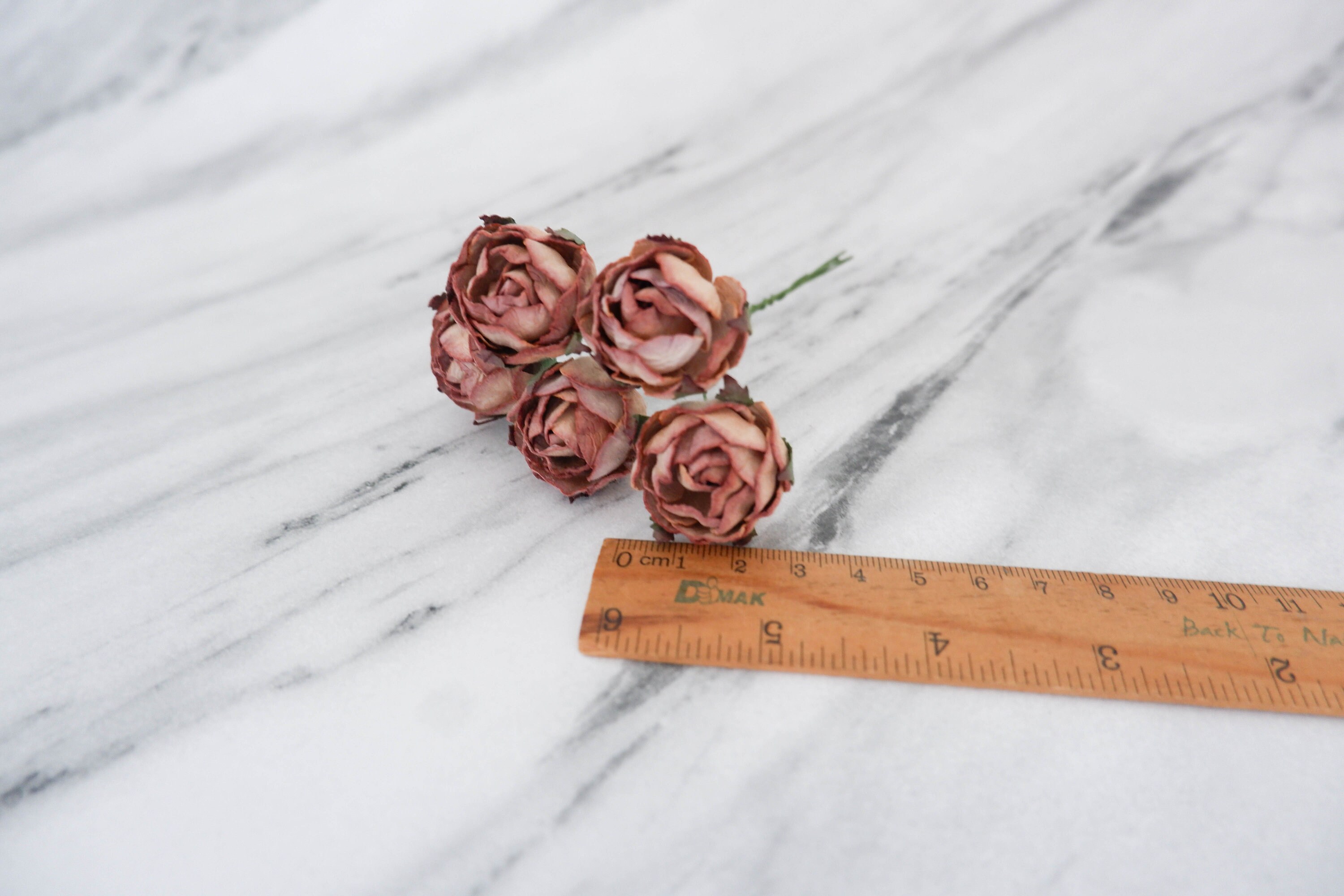 5 30mm Smokey Rose Warm Taupe Brown Paper Ranunculus, 30mm Two Tones ...