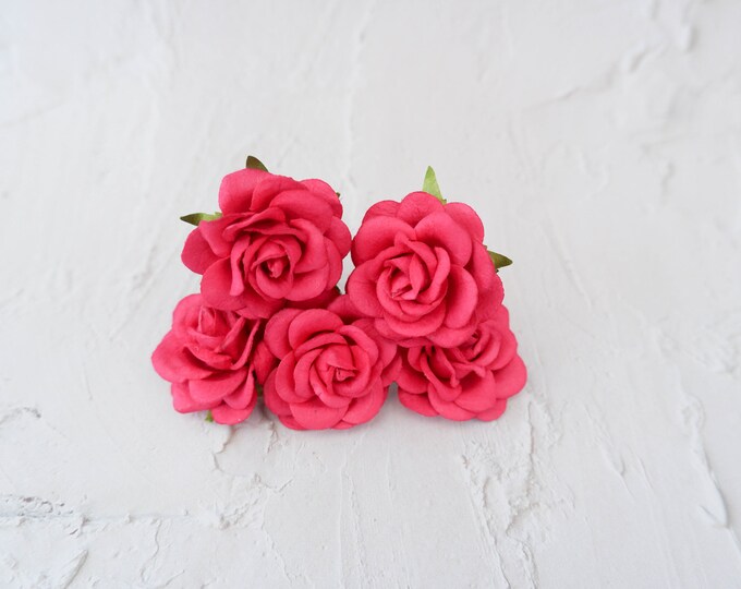 10 Light Pink Paper Roses, 20mm Pink Mulberry Paper Roses, 2 Cm Pink ...