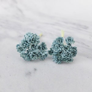 20 10mm teal paper gypsophila, 1 cm green paper flowers, paper baby&#39;s breath