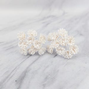 White Mulberry Paper Baby's Breath Flowers White Wire Stem (20, 10mm)