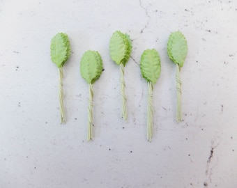50 feuilles miniatures de papier mûrier, vert clair (taille 1)