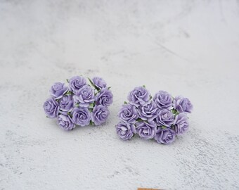 20 20mm purple  paper roses, 2 cm roses (design B)