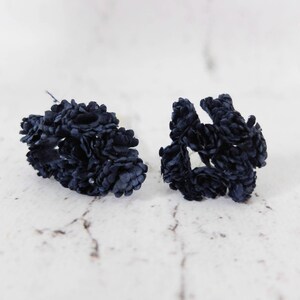 20 10mm midnight blue gypsophila, navy blue paper flowers with wire stems, paper baby's breath