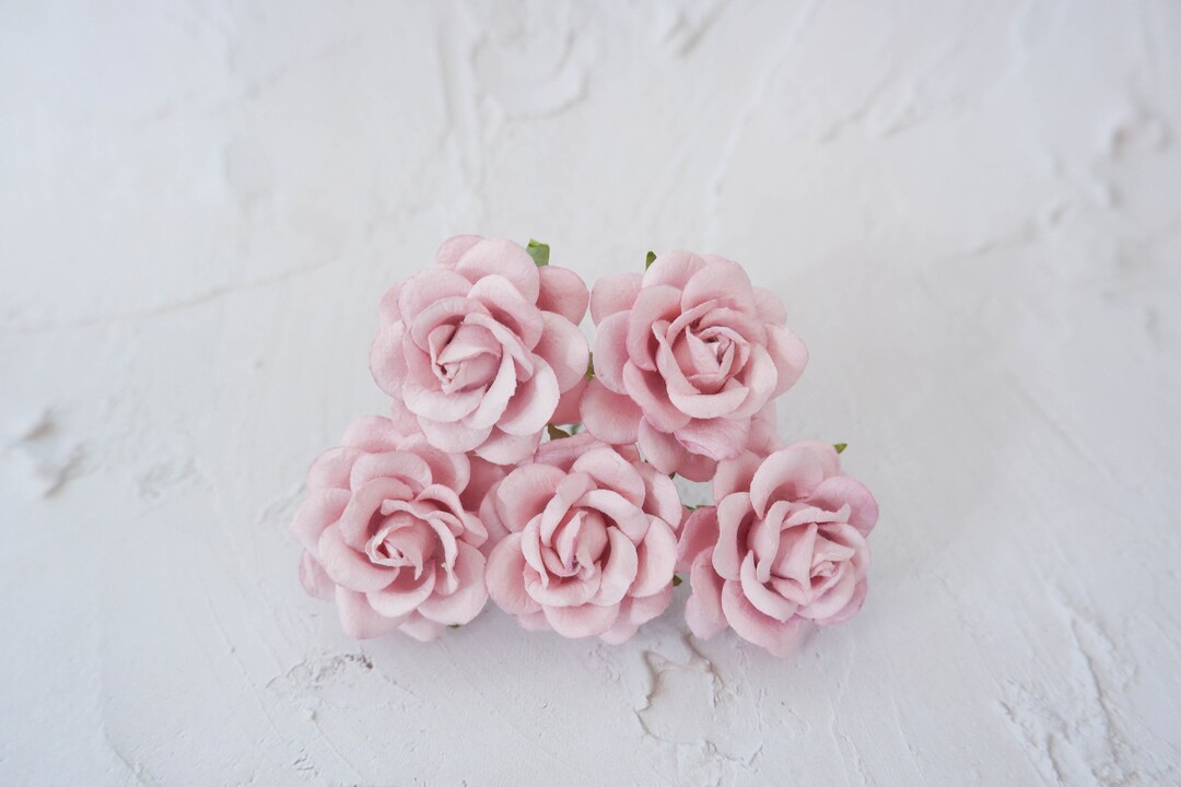 Dusty Pink Paper Roses, 5 4.5 Cm Paper Rose, 45mm (design B) - Etsy