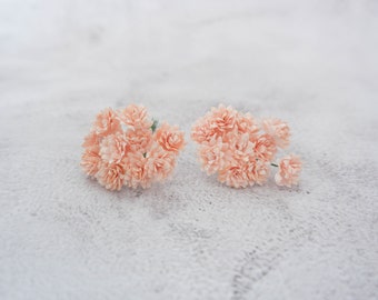 20 15mm blush peach paper dahlia, 1.5 cm paper flowers