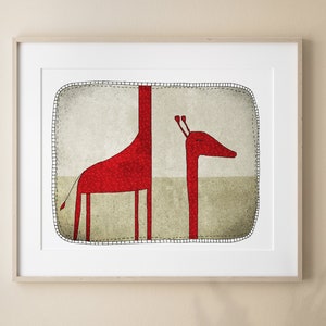 Arte de pared para dormitorio de niños Ilustración de jirafa Decoración moderna para habitación de niños Arte de dormitorio para niños