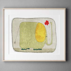 Elefant Wand Kunst für Kinder Schlafzimmer Digitale Illustration Kinderzimmer Kunstdruck Baby Zimmer Dekor