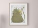 Children's Bedroom Art Modern Nursery Room Decor Print Cat and Flowers 