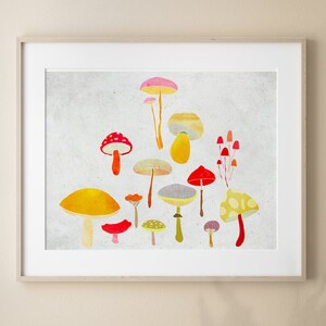 Niños Ilustración Setas Fine Art Print Modern Nursery Room Decor OCTOBRE