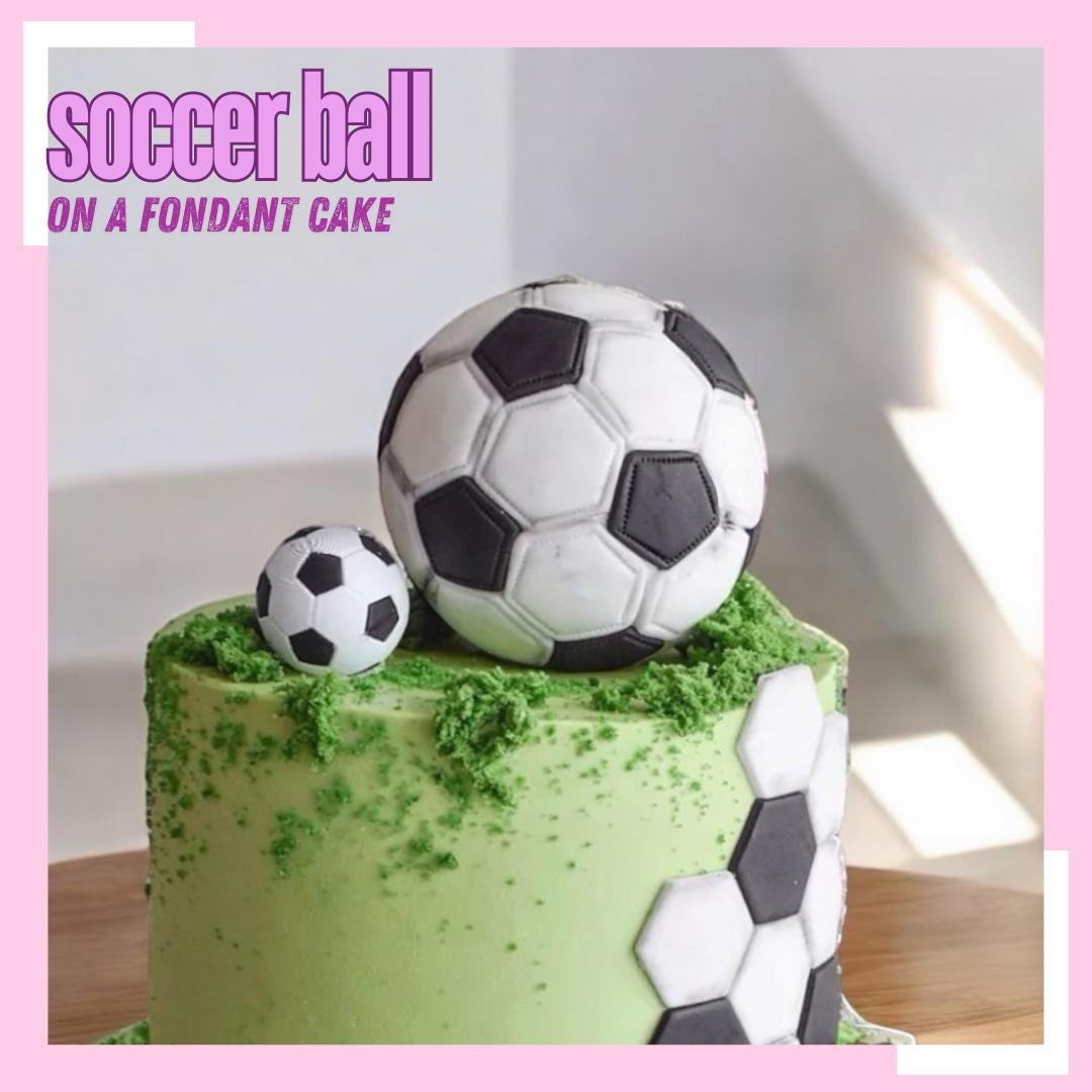 Fondant Soccer Ball Cake Decoration: 3D Mini Plastic Balls