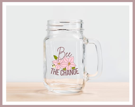 Bee the Change Glass Jar Mug