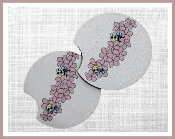 Bill the Bee Mascot Car Coaster Set