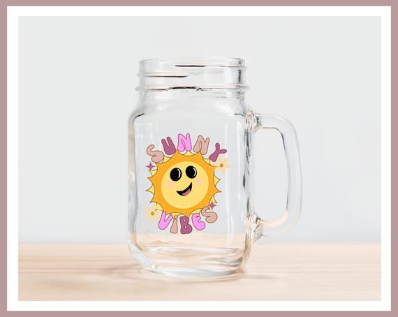 Sunny Vibes Glass Jar Mug
