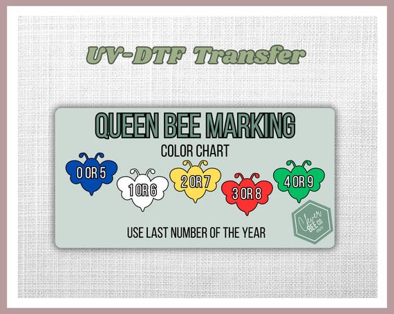 Queen Bee Color Chart -  UV-DTF Transfer