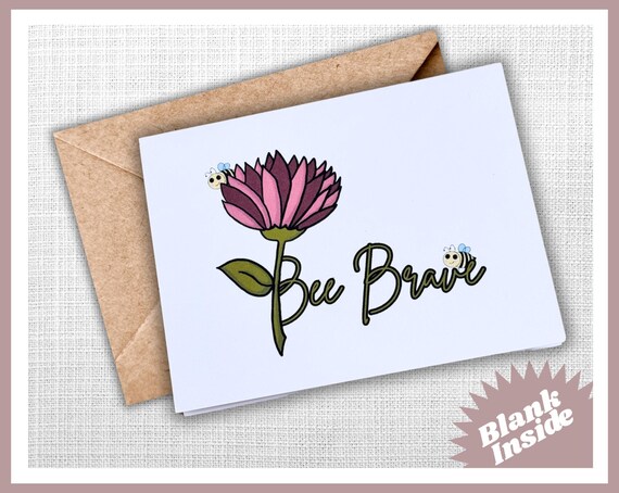 Bee Brave Greeting Card - Blank Inside