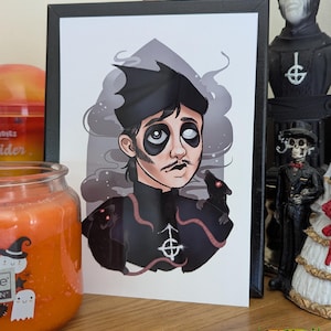 CARDINAL COPIA // Glossy Art Print // Emo music art print // Ghost band inspired // Alternative art // gothic wall decor // Emo girl