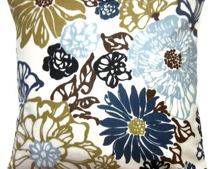 ONE Blue Olive Green White Brown Pillow Covers Decorative Etsy