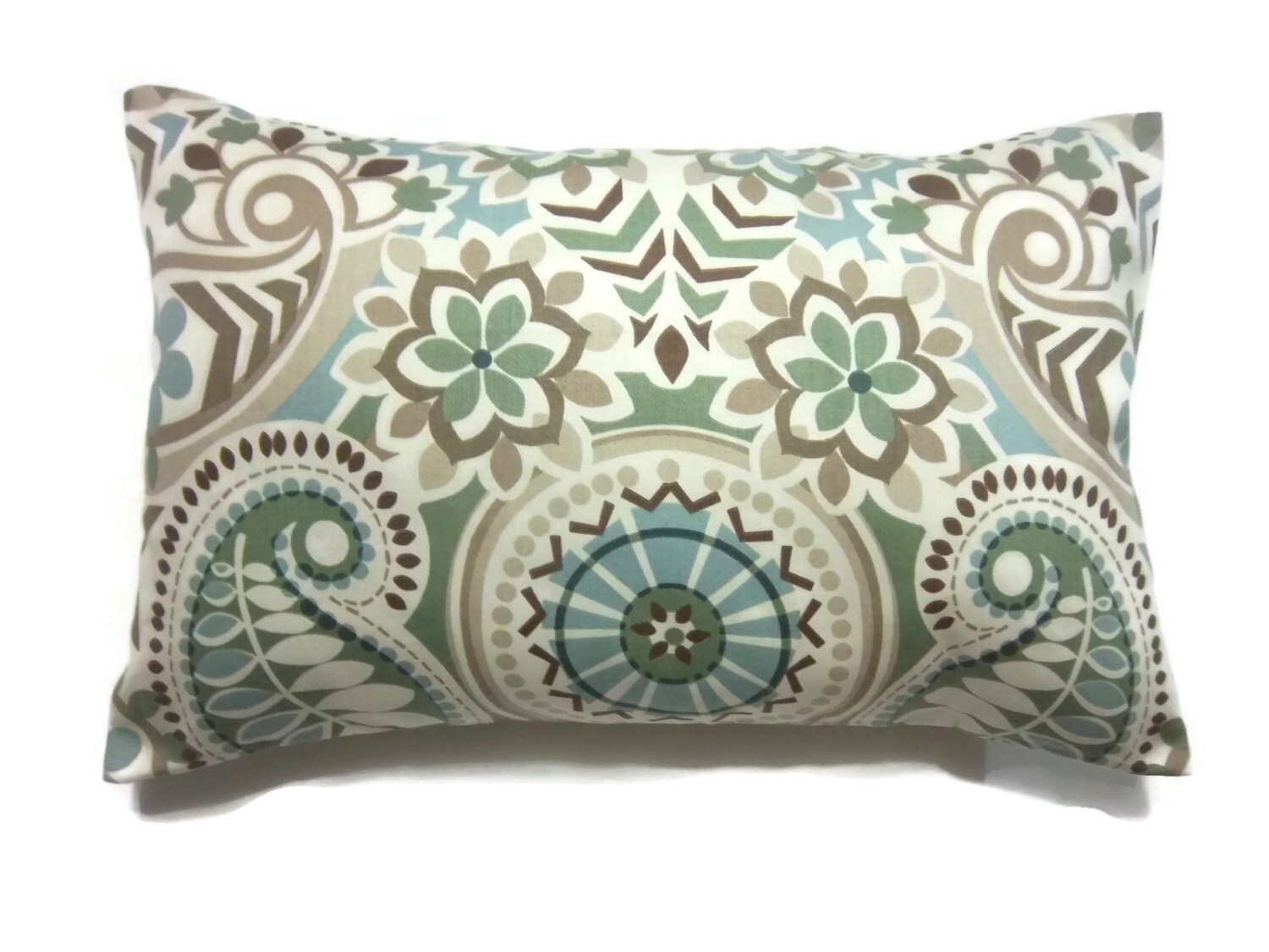 Decorative Pillow Cover Sage Green Blue Taupe Brown Lumbar Etsy